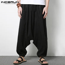 Load image into Gallery viewer, INCERUN Plus Size 5XL Men's Pants Harem Hiphop Loose Wide Pant Cotton Big Drop Crotch Joggers Dance Trousers Male Clothing